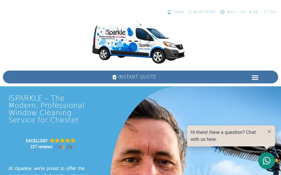 Screenshot of isparklewindowcleaning.uk