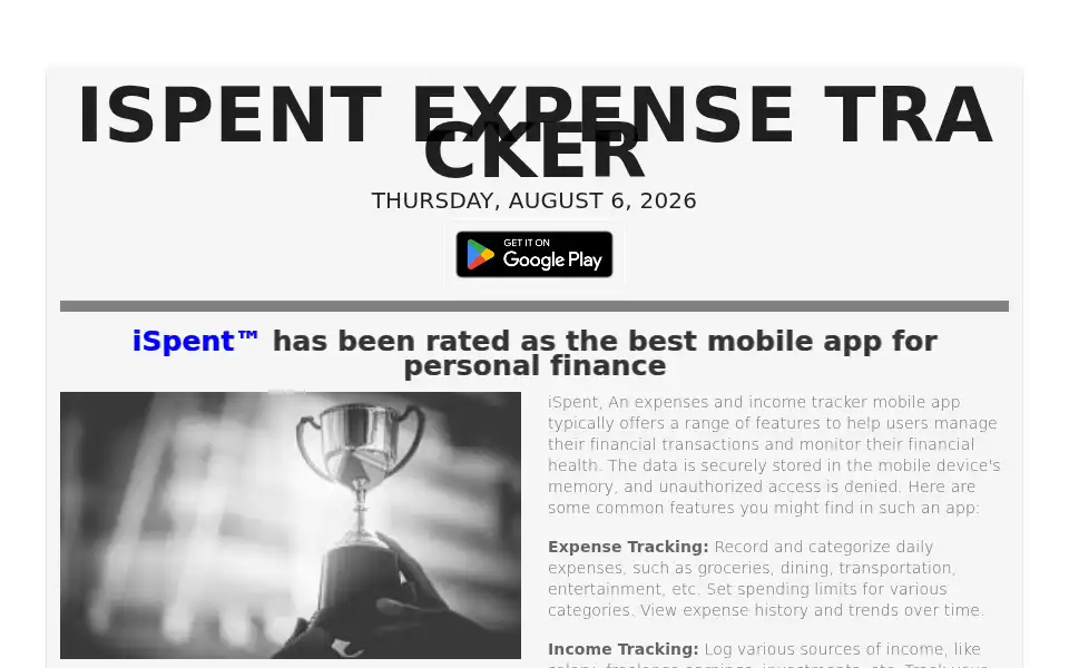 Screenshot of ispent.in