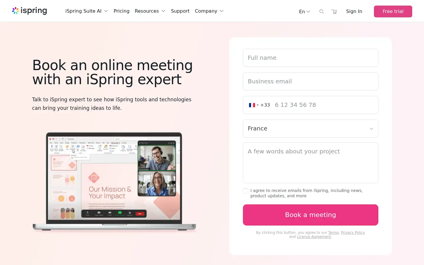Screenshot of ispringsolutions.com