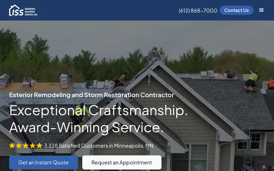 Screenshot of issroofing.com