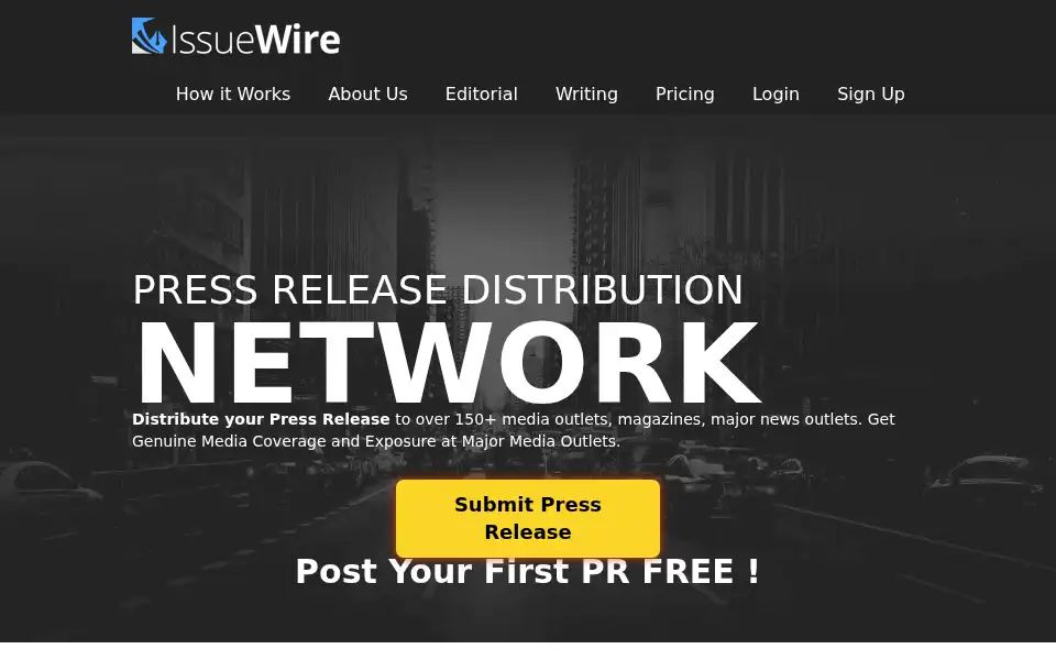 Screenshot of issuewire.com