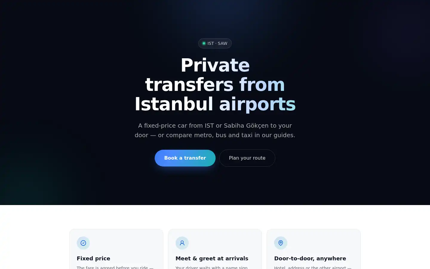 Screenshot of istanbulairportexpress.com