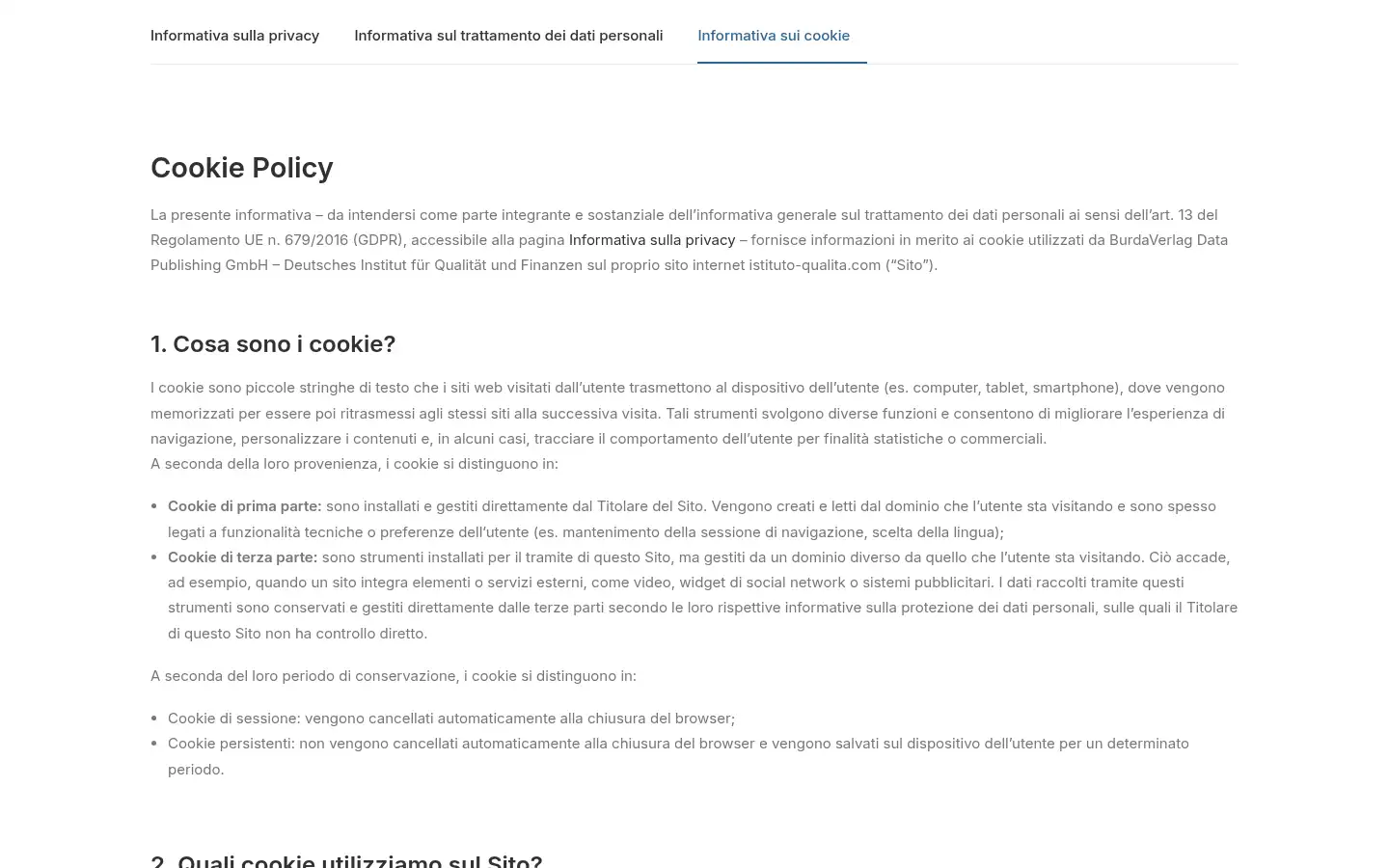 Screenshot of istituto-qualita.com