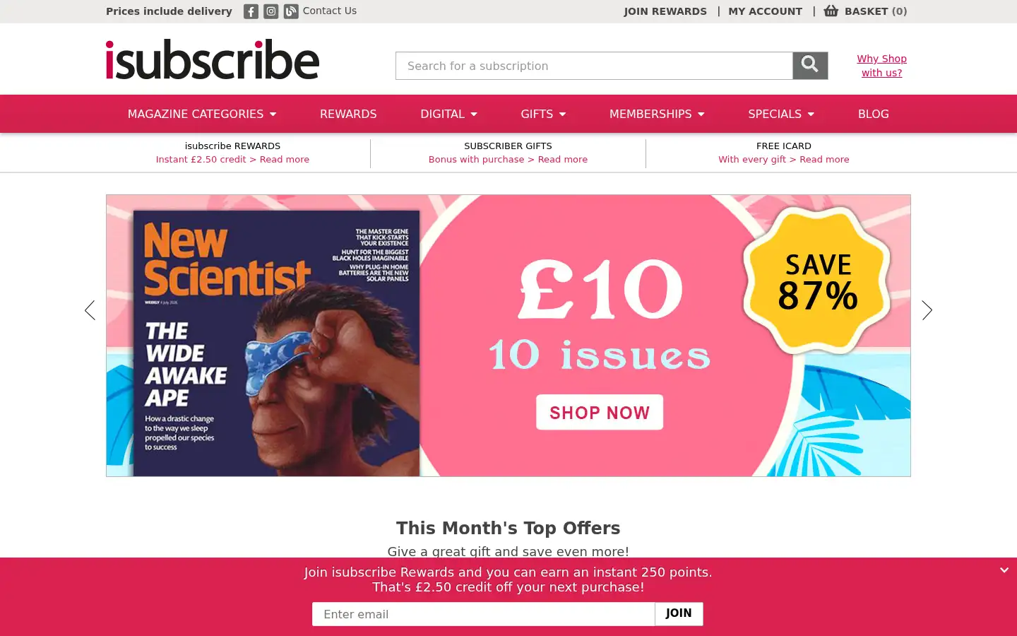 Screenshot of isubscribe.co.uk