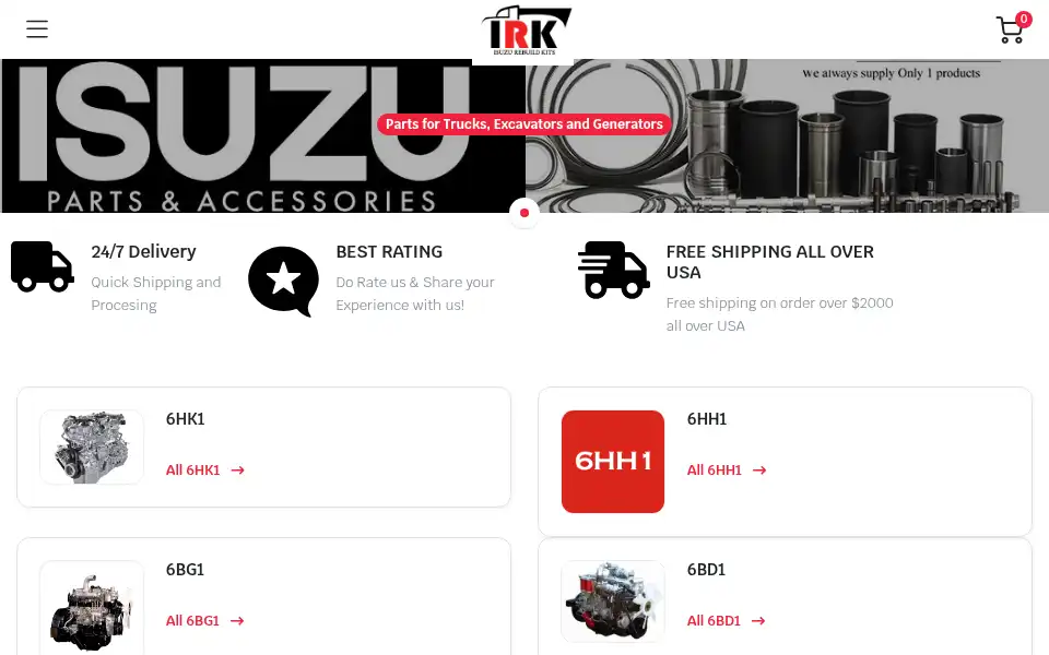 Screenshot of isuzurebuildkits.com