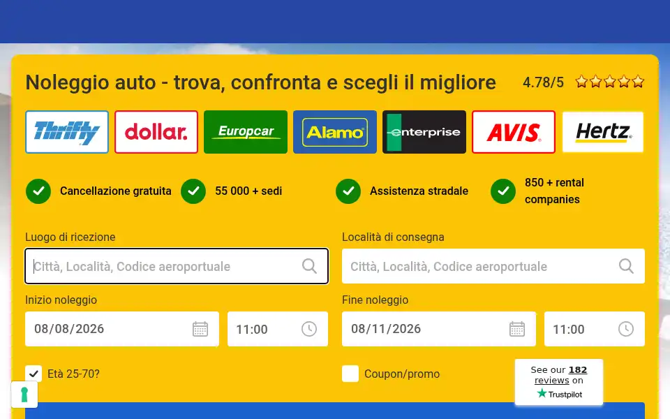 Screenshot of it.bookingcar-europe.com
