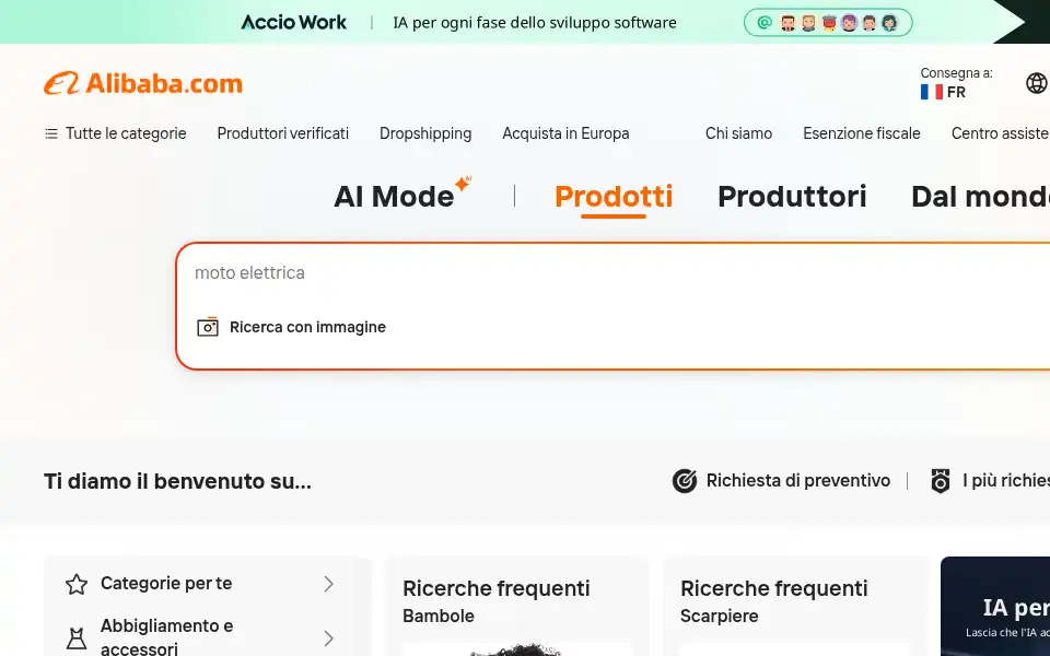 Screenshot of italian.alibaba.com