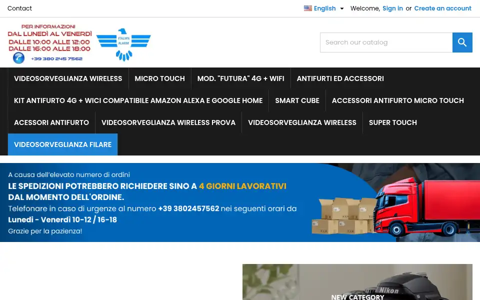Screenshot of italianalarm.com