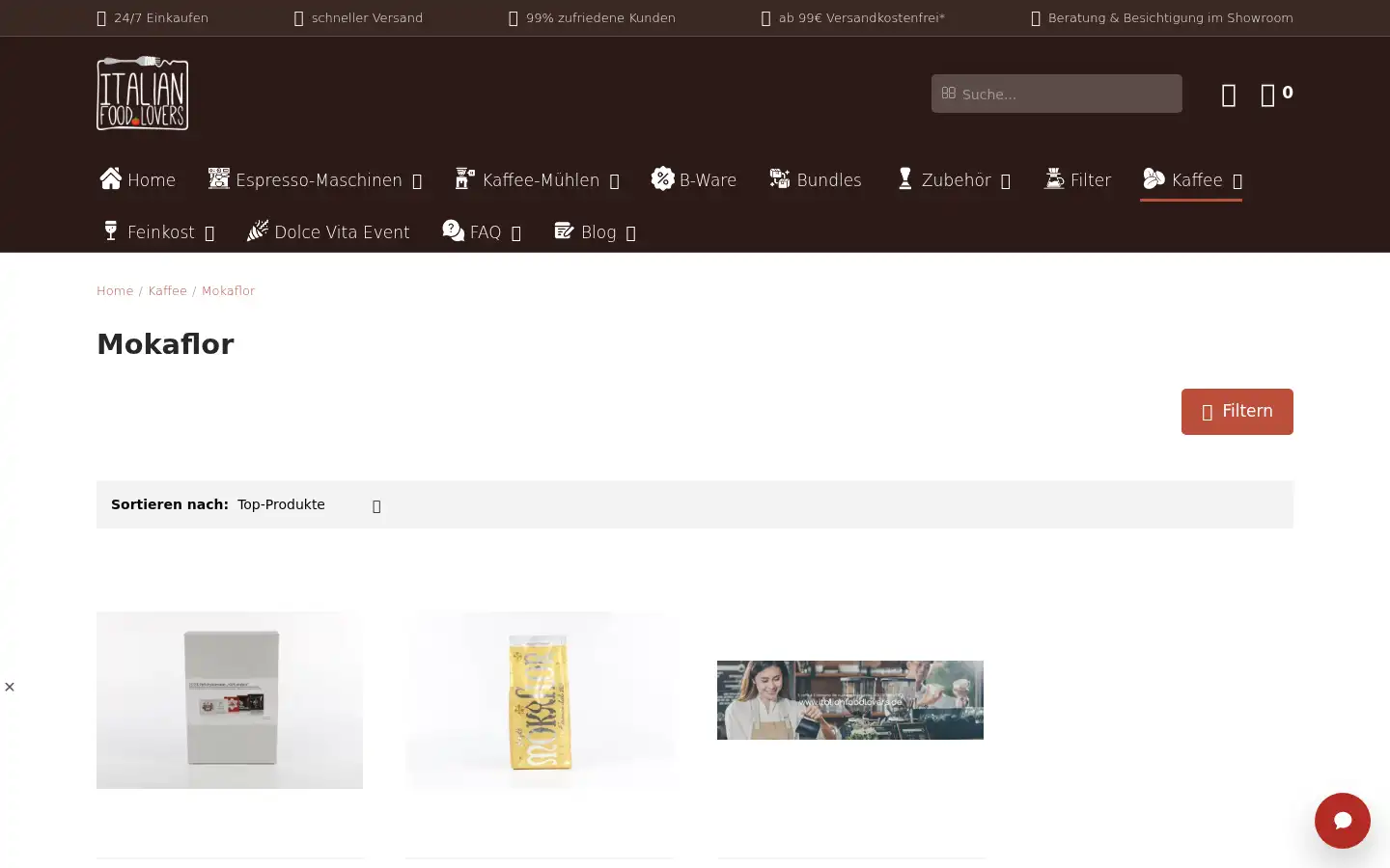 Screenshot of italianfoodlovers.de