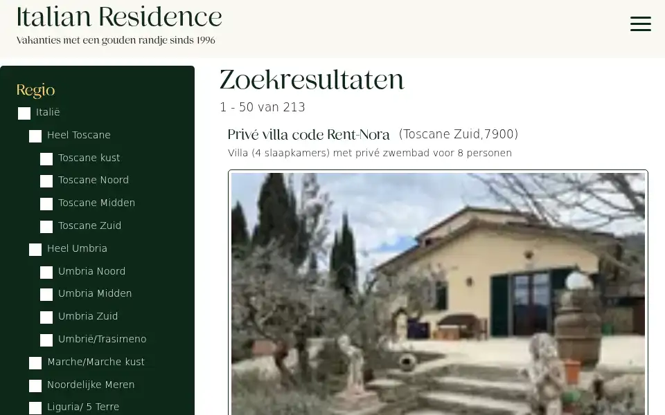Screenshot of italianresidence.nl