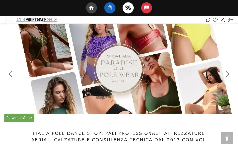 Screenshot of italiapoledanceshop.it