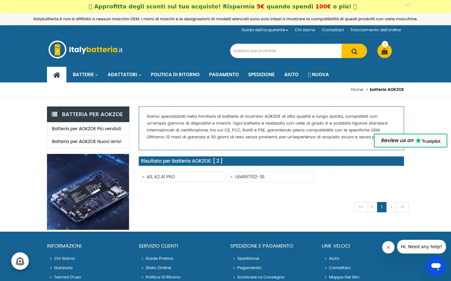 Screenshot of italybatteria.it