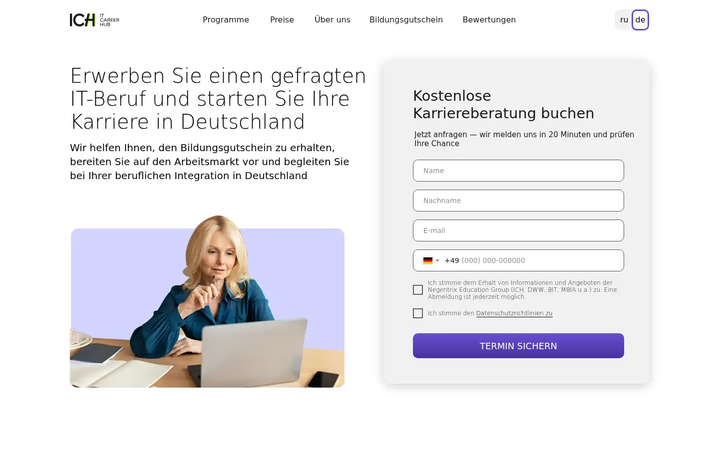 Screenshot of itcareerhub.de