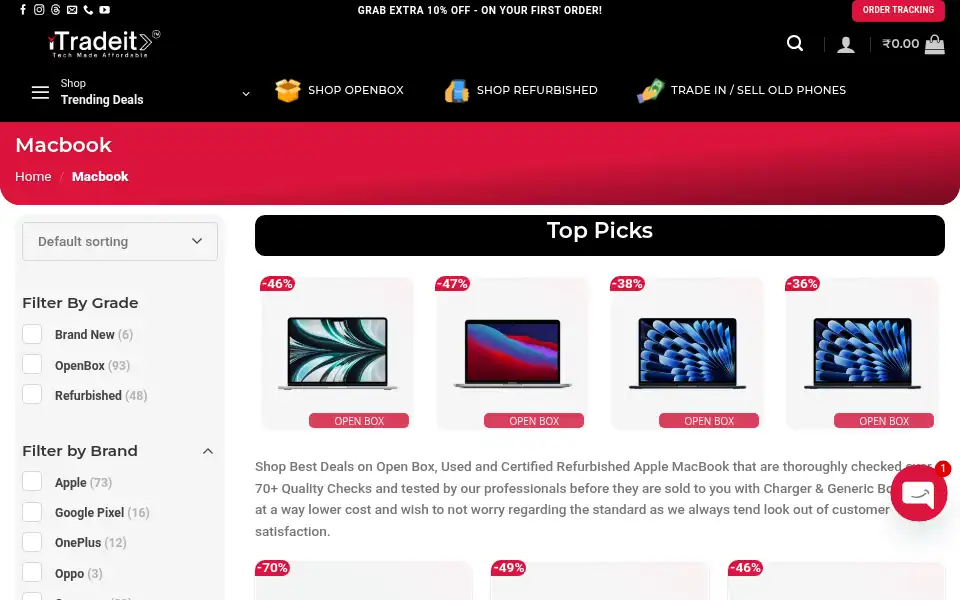 Screenshot of itradeit.in