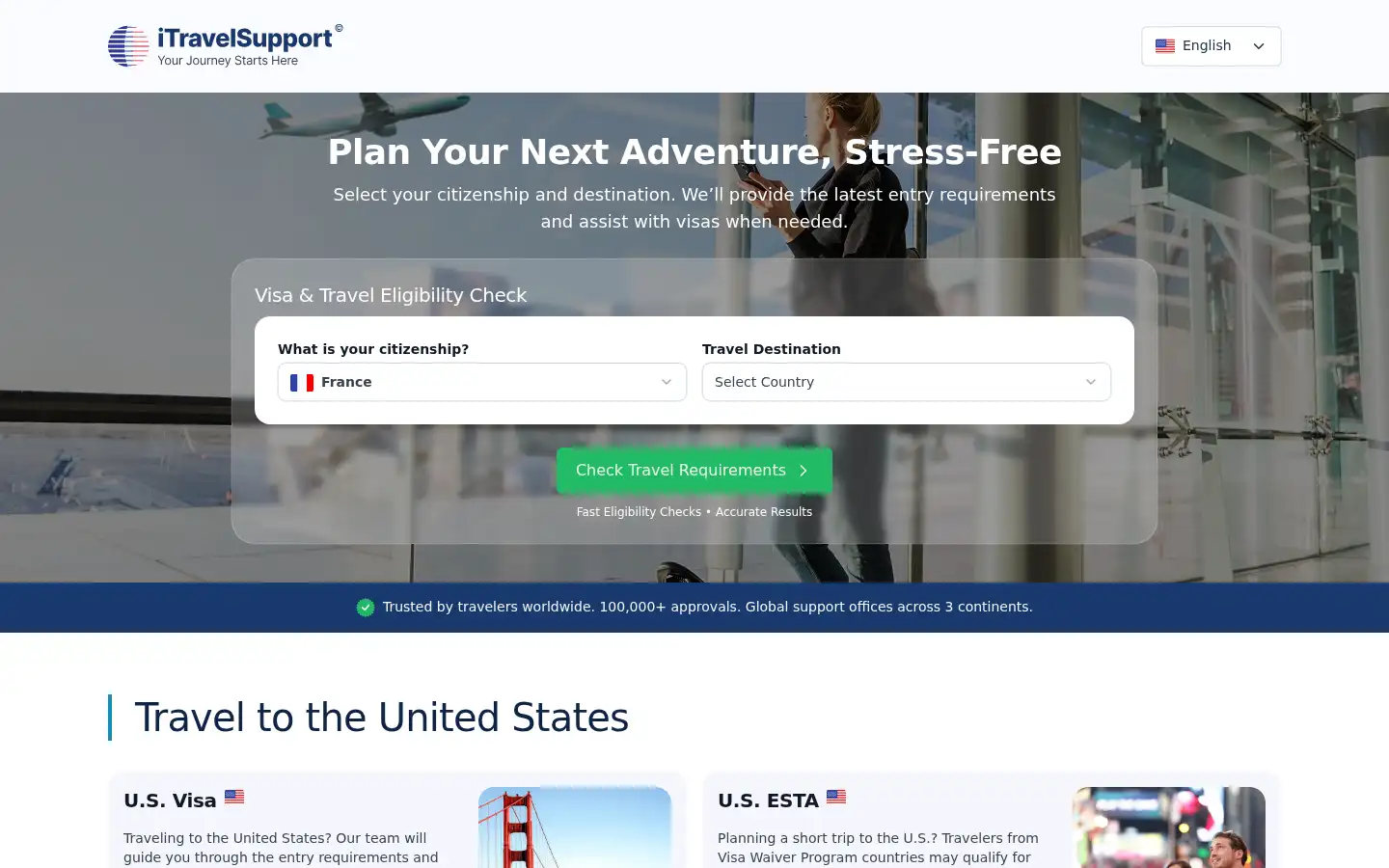 Screenshot of itravelsupport.com