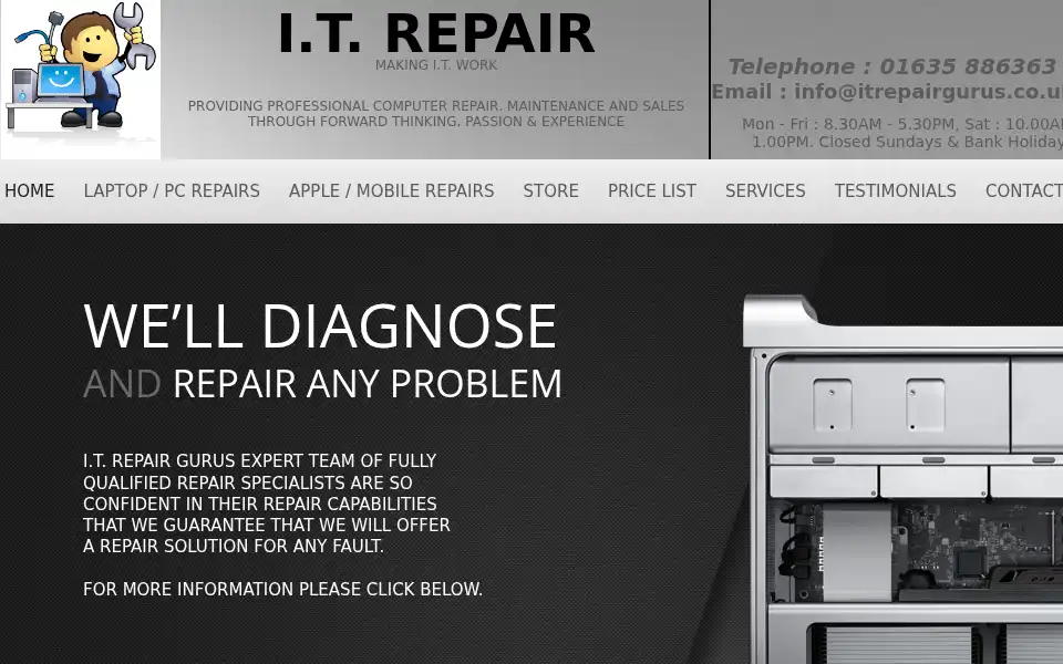 Screenshot of itrepairgurus.co.uk