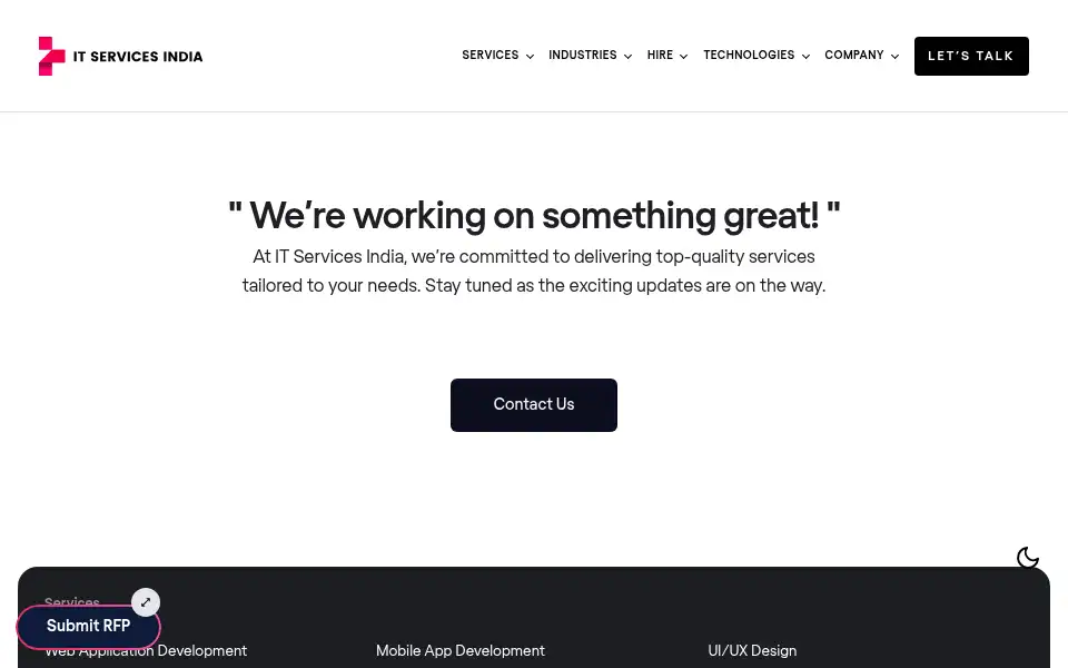 Screenshot of itservicesindia.com