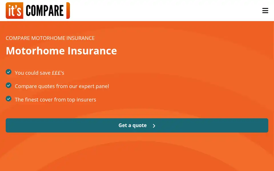 Screenshot of itsmotorhomeinsurance.co.uk