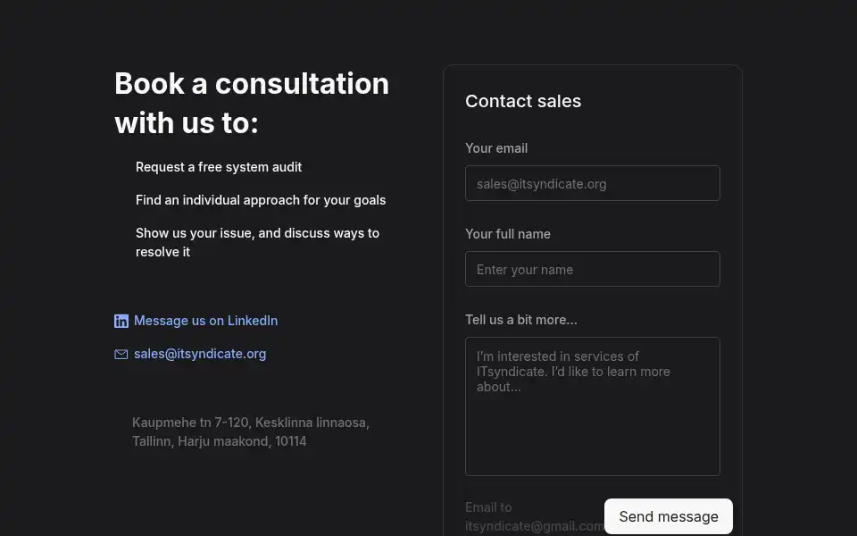 Screenshot of itsyndicate.org