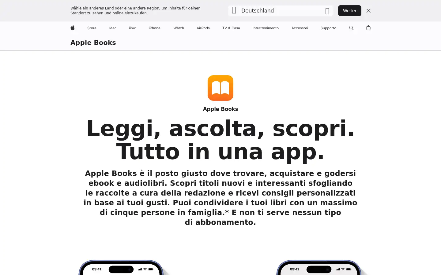 Screenshot of itunes.it