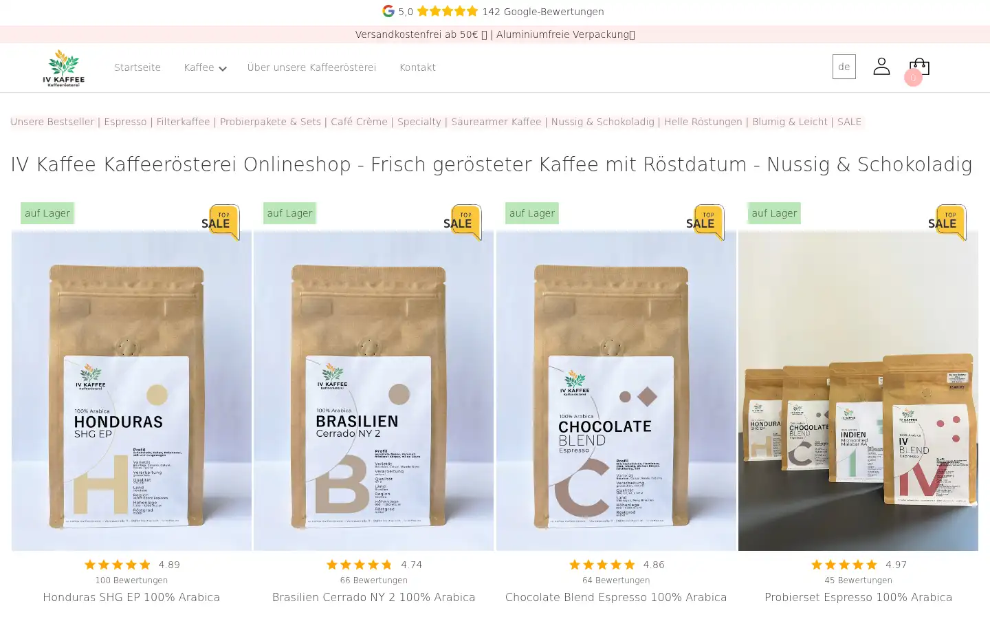 Screenshot of iv-kaffee.de