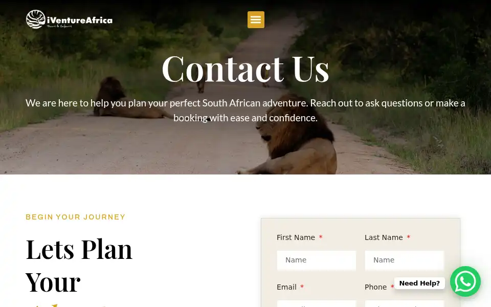 Screenshot of iventureafricatours.com