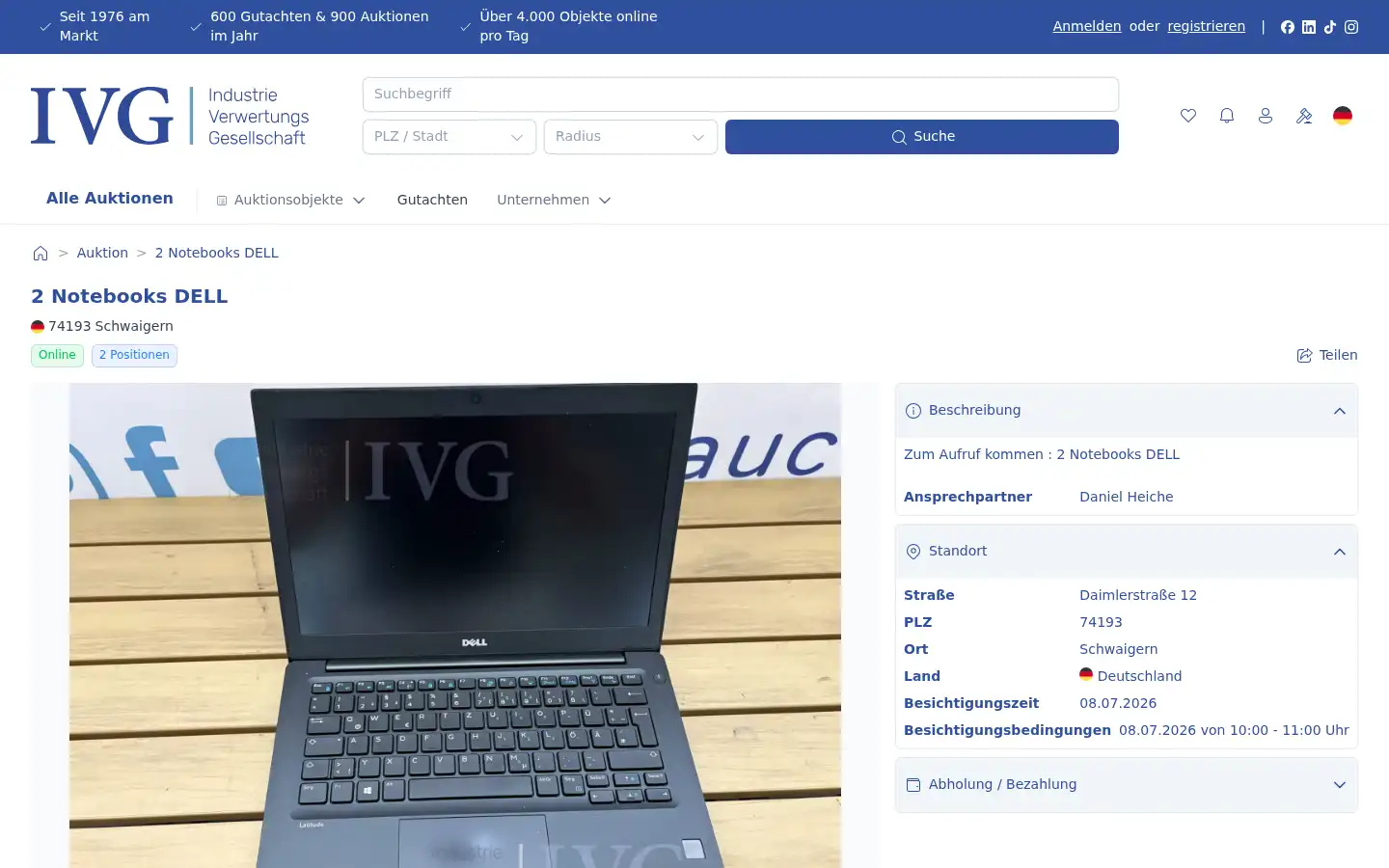 Screenshot of ivg.auction