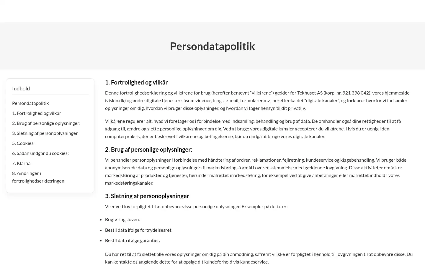 Screenshot of iviskin.dk