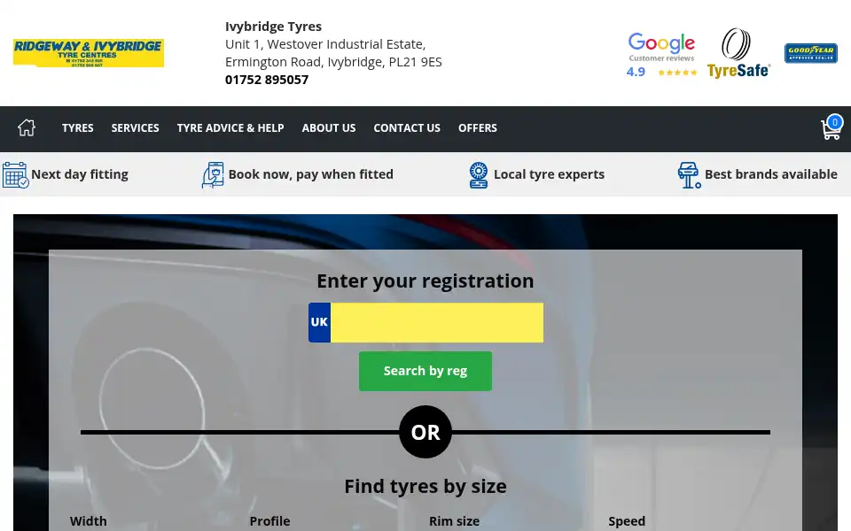 Screenshot of ivybridge-tyres.co.uk
