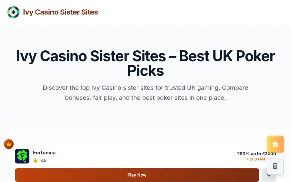 Screenshot of ivycasinosistersites.org.uk