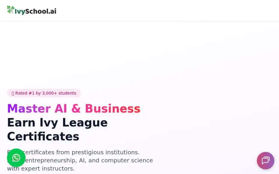 Screenshot of ivyschool.ai