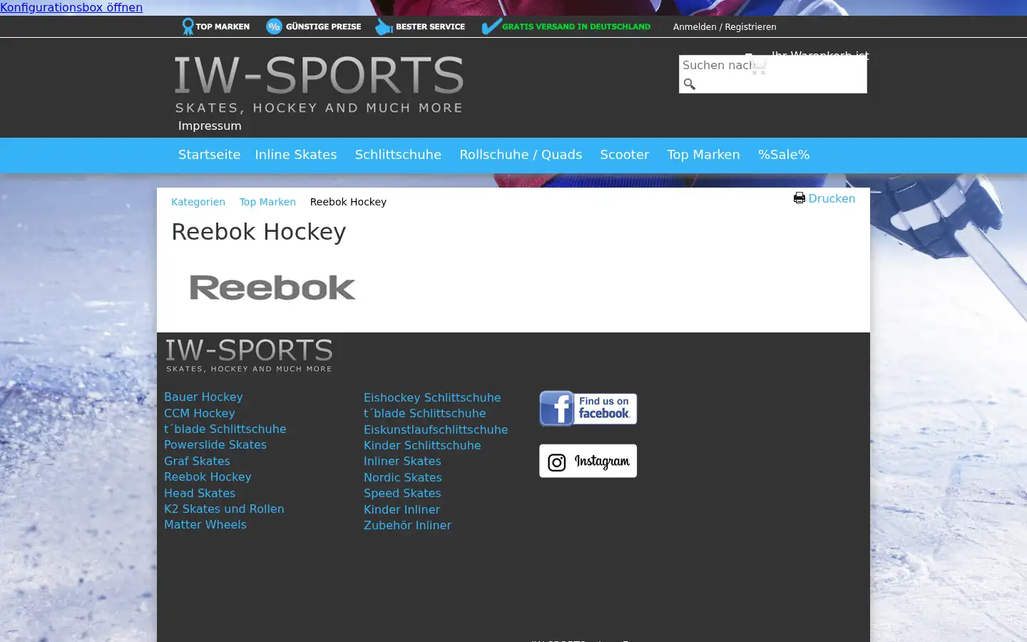 Screenshot of iw-skates-hockey.de