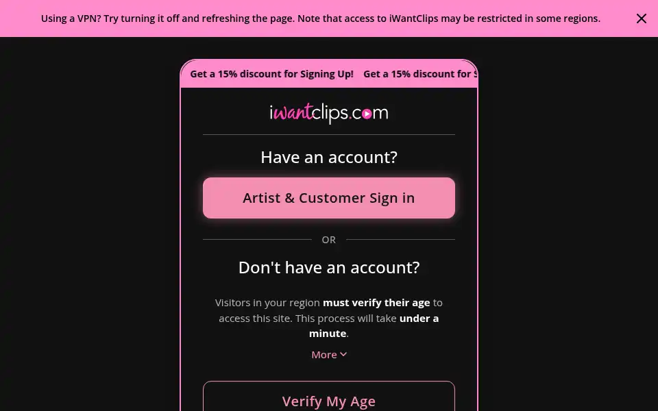 Screenshot of iwantclips.com