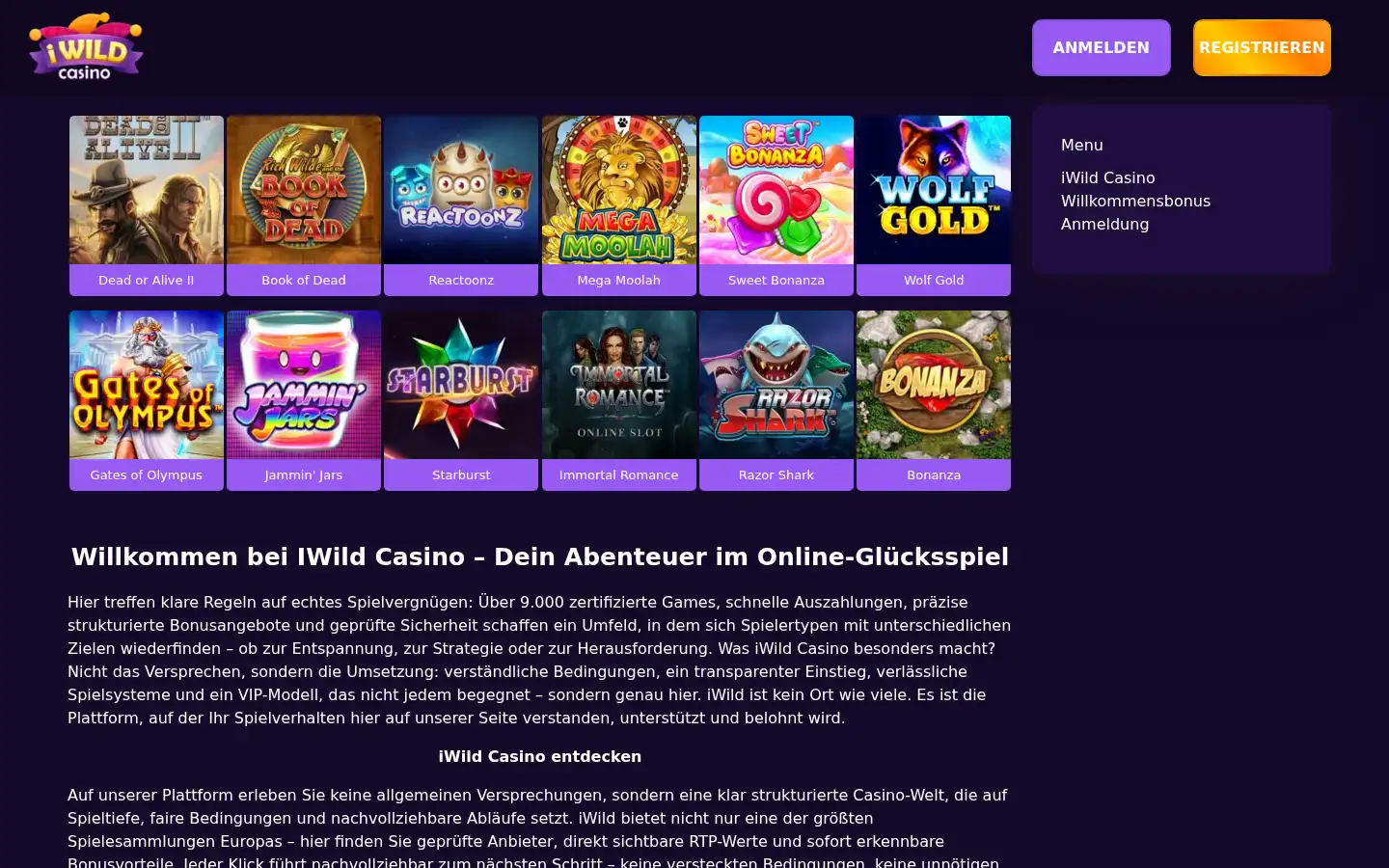 Screenshot of iwildcasino50.com