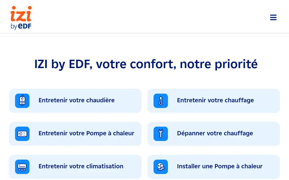 Screenshot of iziconfort.com