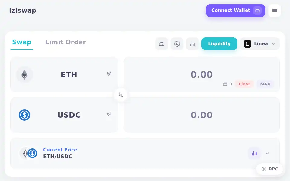 Screenshot of iziswap.io