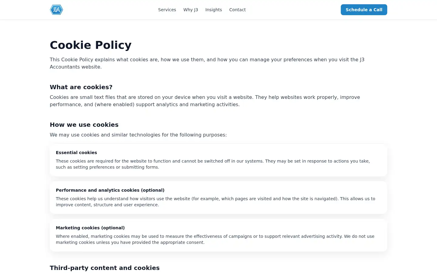 Screenshot of j3accountants.co.uk