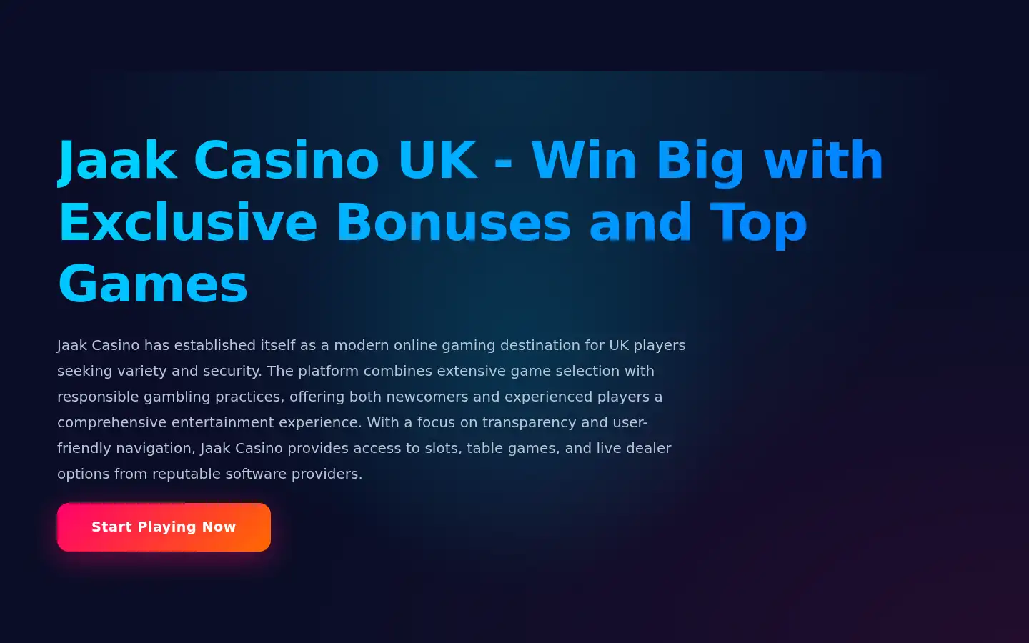 Screenshot of jaakcasinouk.com
