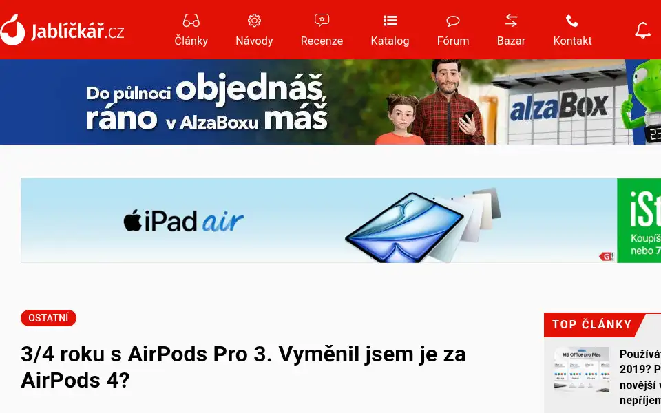 Screenshot of jablickar.cz