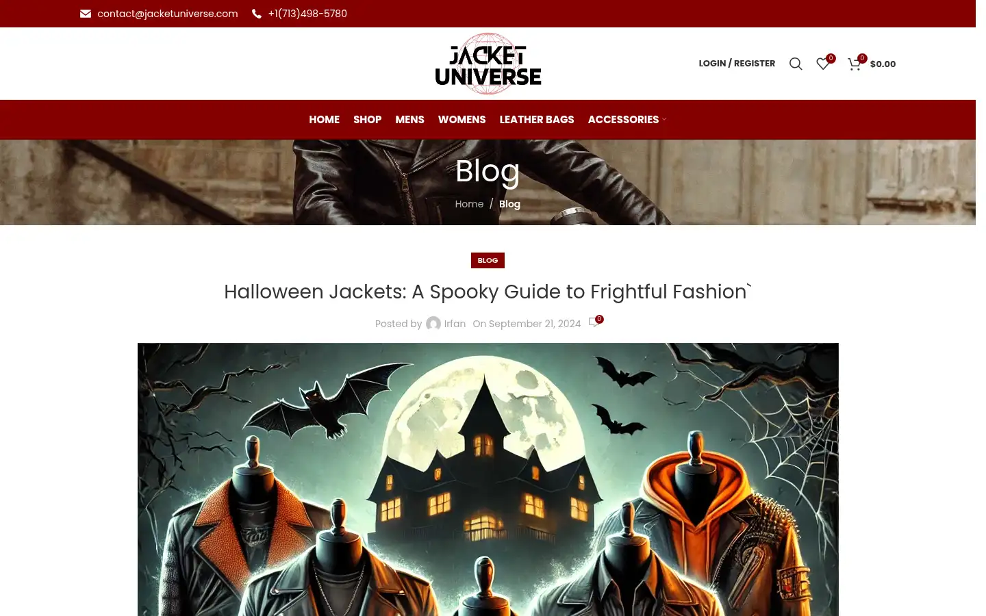 Screenshot of jacketuniverse.com
