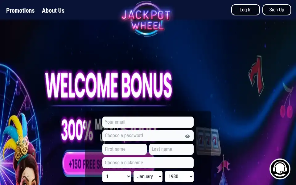 Screenshot of jackpotwheel.com