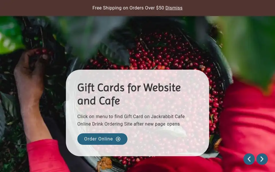 Screenshot of jackrabbit.coffee