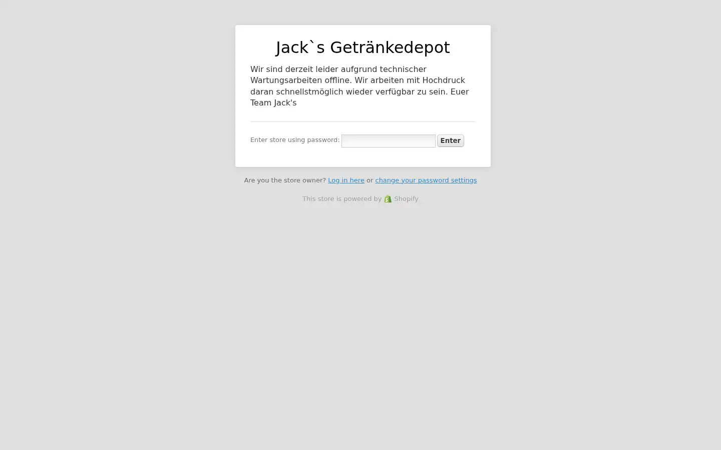 Screenshot of jacks-getraenkedepot.com