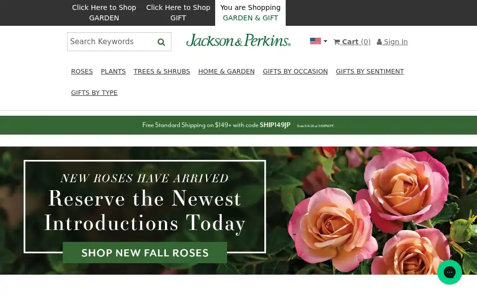 Screenshot of jacksonandperkins.com