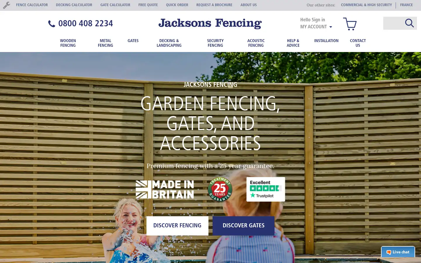 Screenshot of jacksons-fencing.co.uk