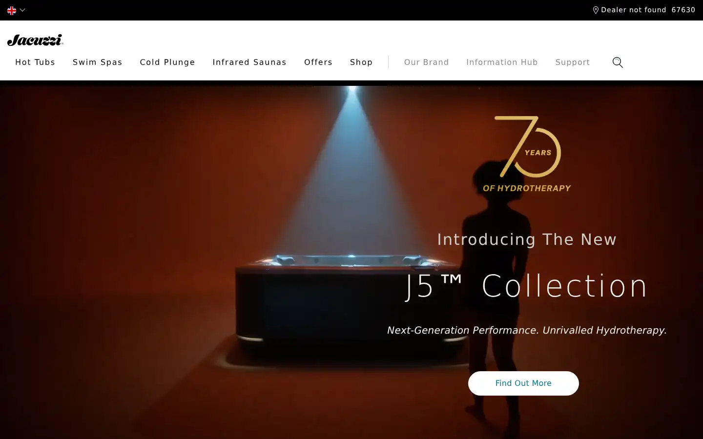 Screenshot of jacuzzi.co.uk