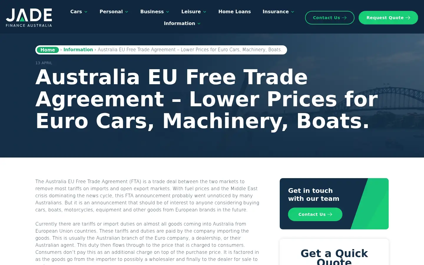 Screenshot of jade.finance