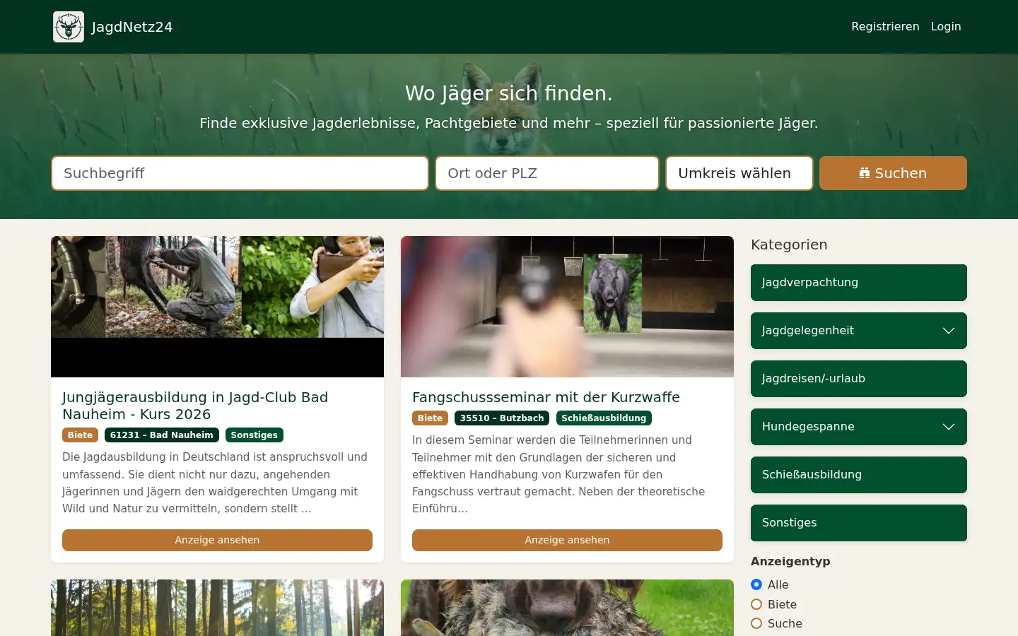 Screenshot of jagdnetz24.de