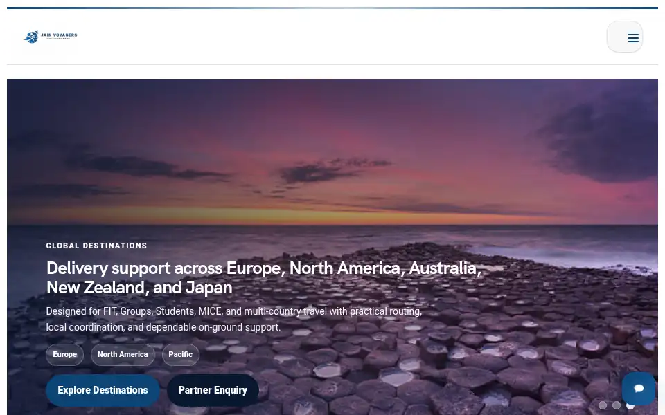 Screenshot of jainvoyagers.co.uk