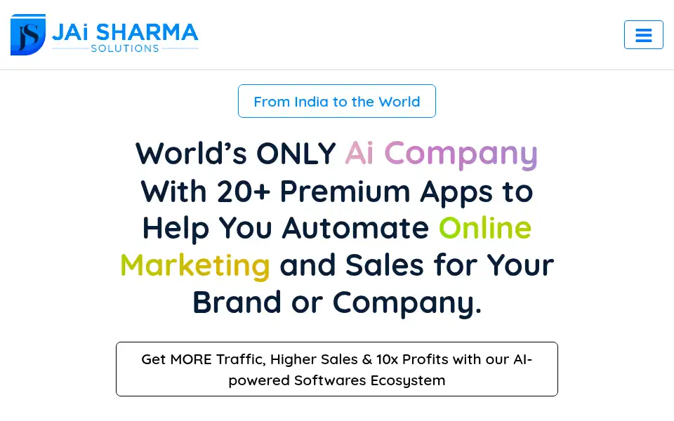Screenshot of jaisharmasolutions.com